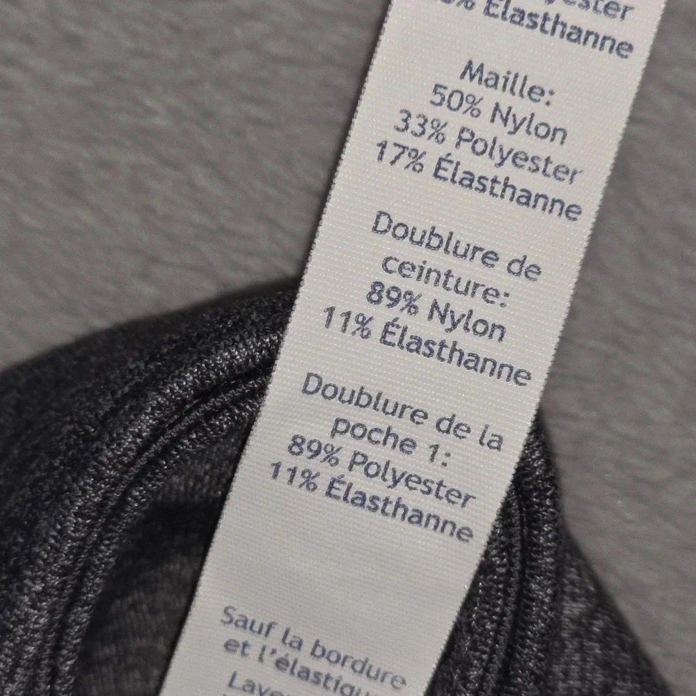 Lululemon Heathered Gray Mesh Panel High Rise Leggings Yoga Running‎ Tights